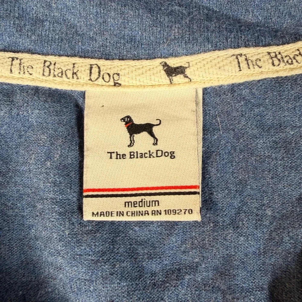 The Black Dog Tavern Co Mens Medium Blue Snap Mock Neck Pullover Sweater 3828